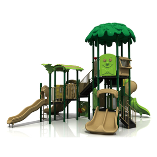 유원지를 위한 활주 장비를 가진 아이들 옥외 숲 운동장